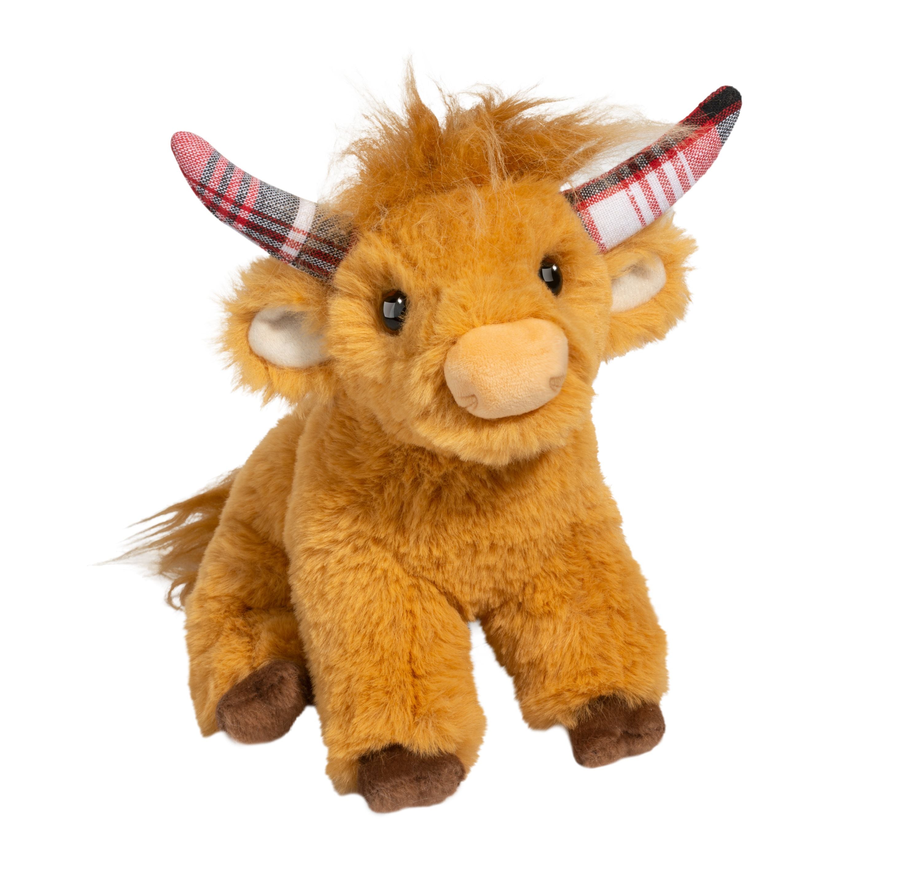 Scottie Highland Cow Mini Softie with Plaid Antlers