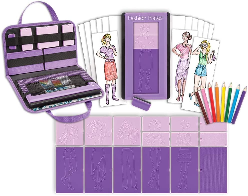 PlayMonster Fashion Plates — Travel Set — Mix-and-Match Drawing Art Set —  Make Fabulous Fashion Designs — Ages 6+, small, Multicolor