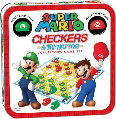 Super Mario Bowser Checkers & Tic Tac Toe Game Set
