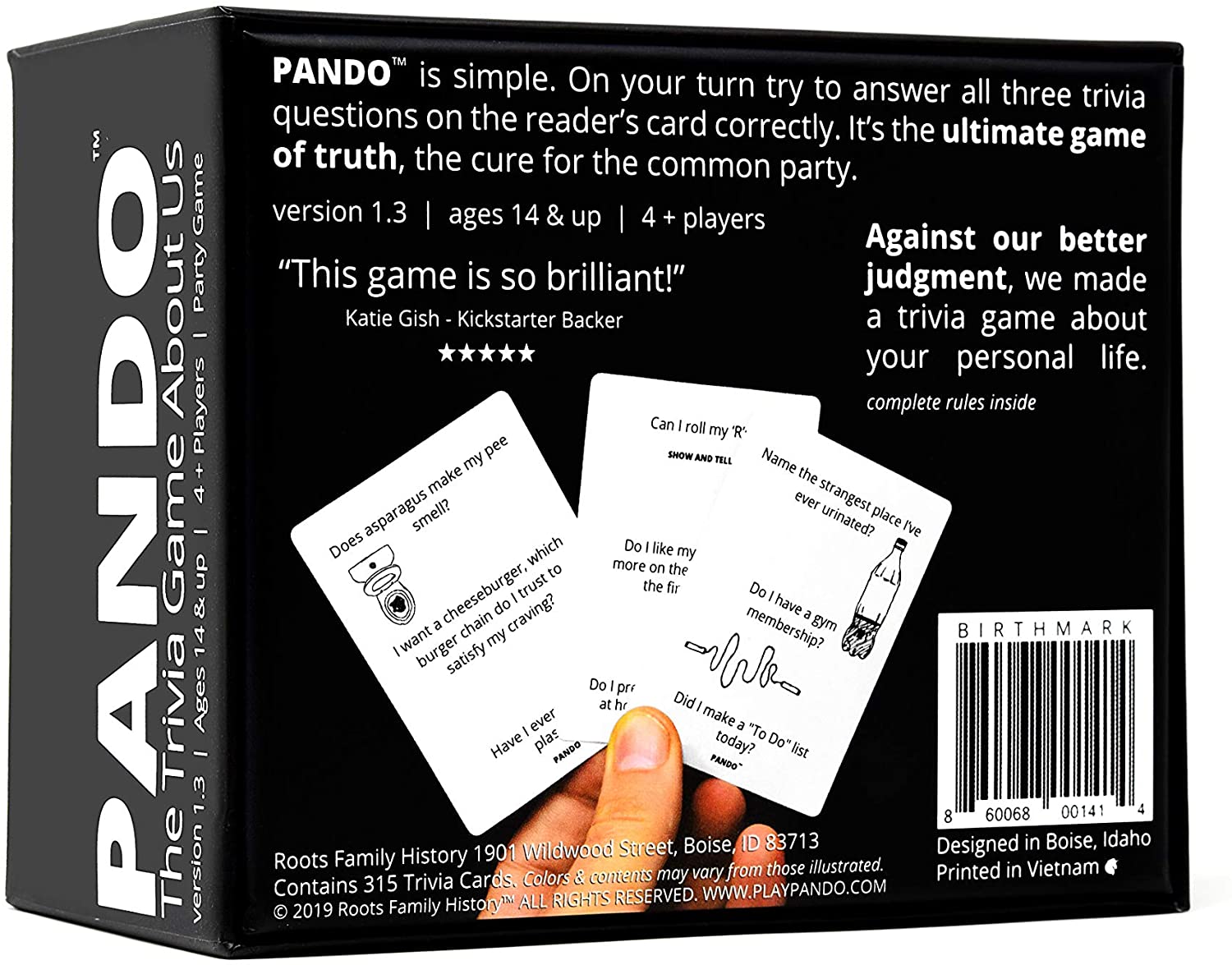 Pando Family Edition Trivia Game