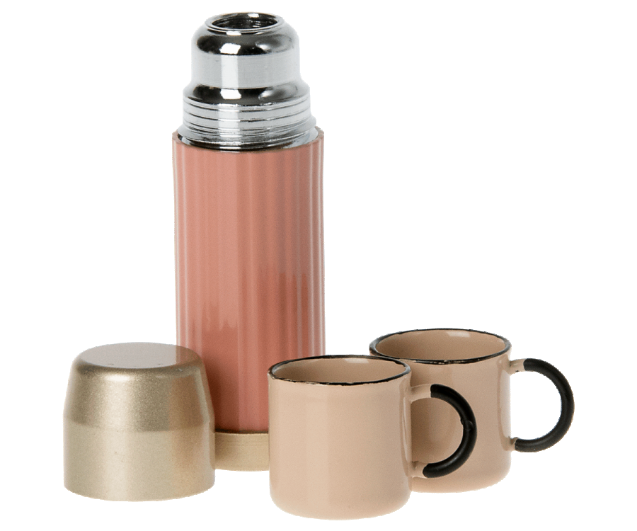 Maileg Thermos & Cups in Soft Coral