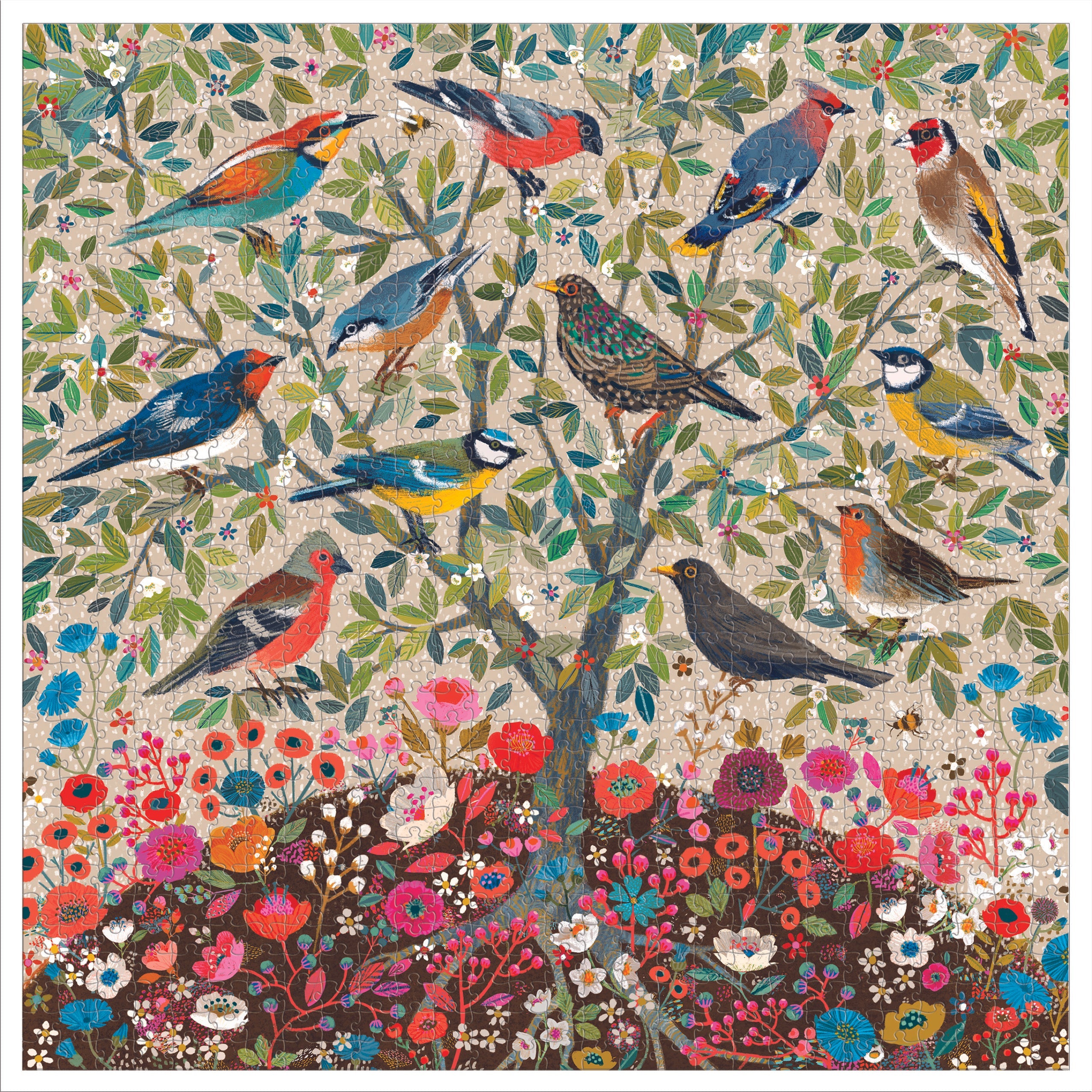 Songbirds Tree 1,000 Piece Square Puzzle