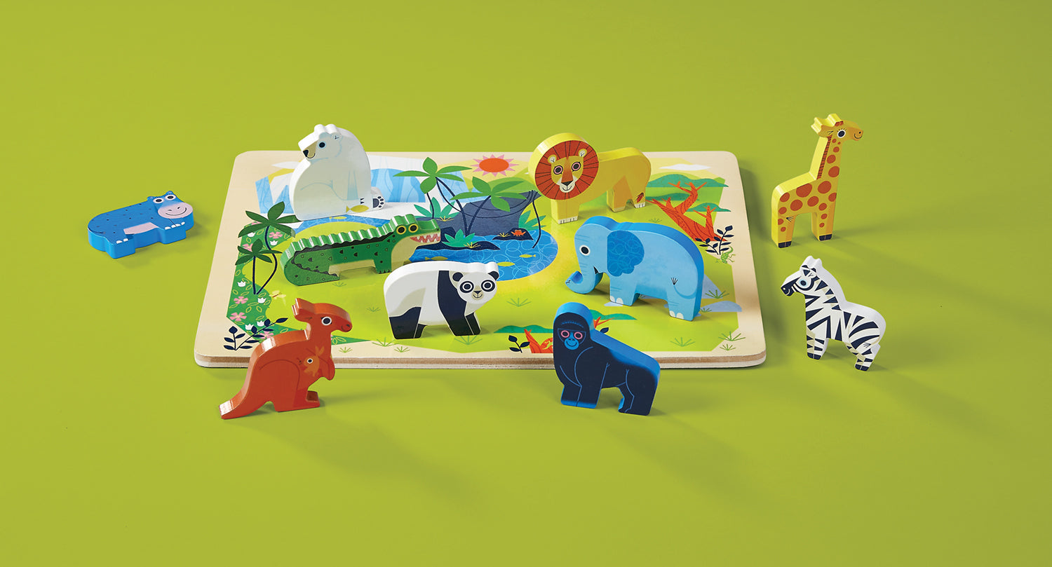 16-pc Wood puzzle - Zoo