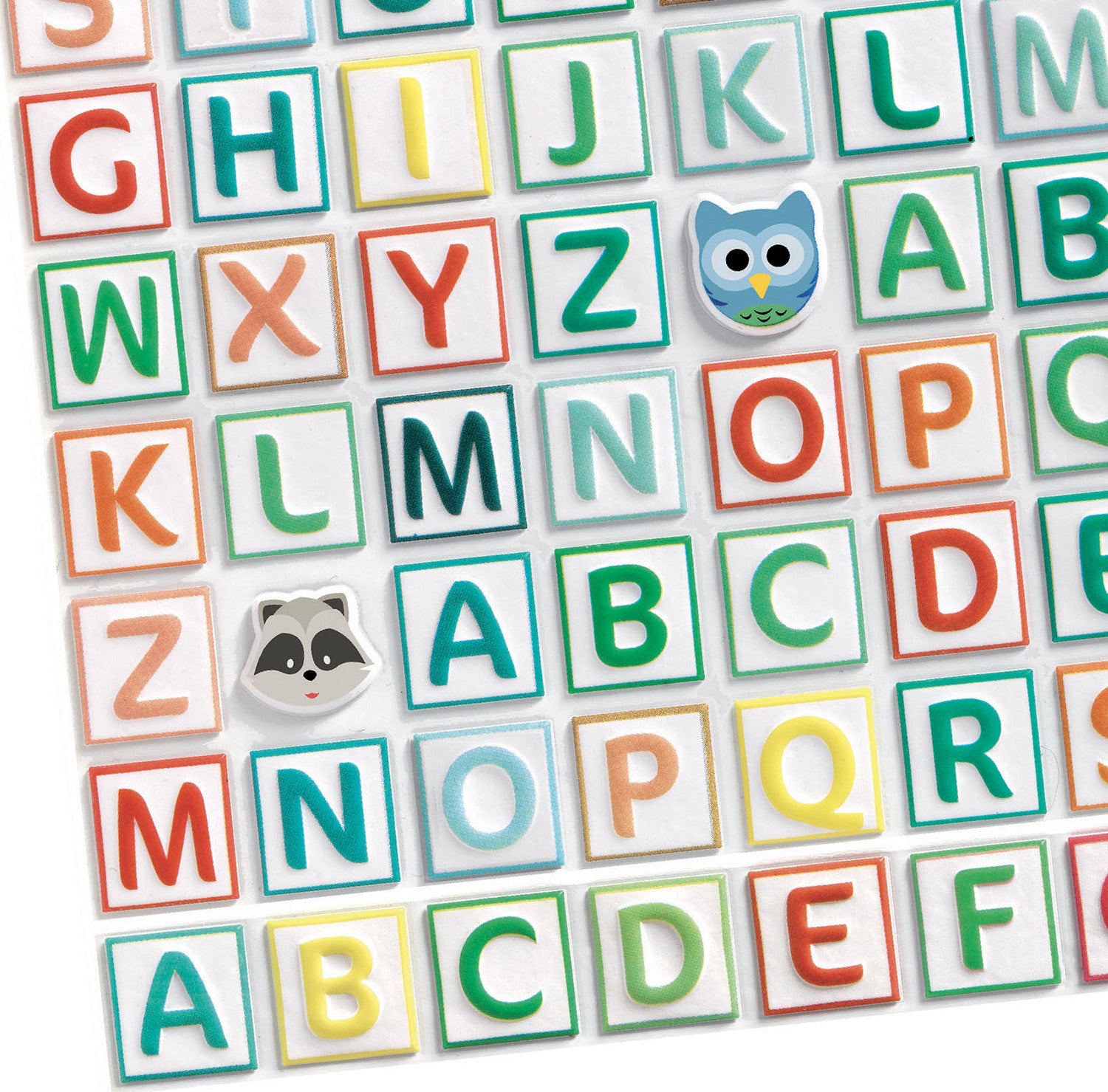 Puffy Alphabet Block Stickers