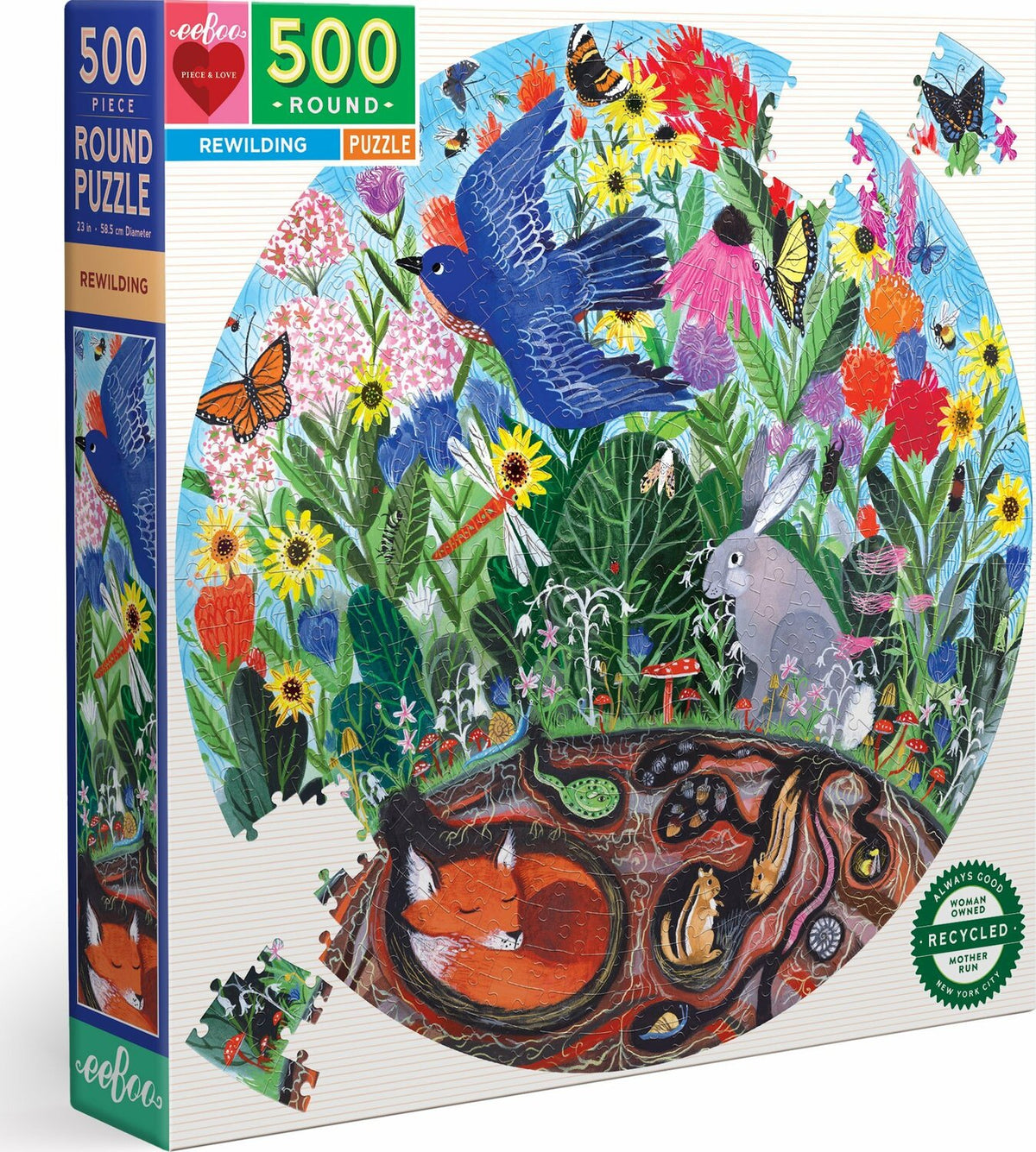 Rewilding 500 pc Round Puzzle — Piccolo Mondo Toys