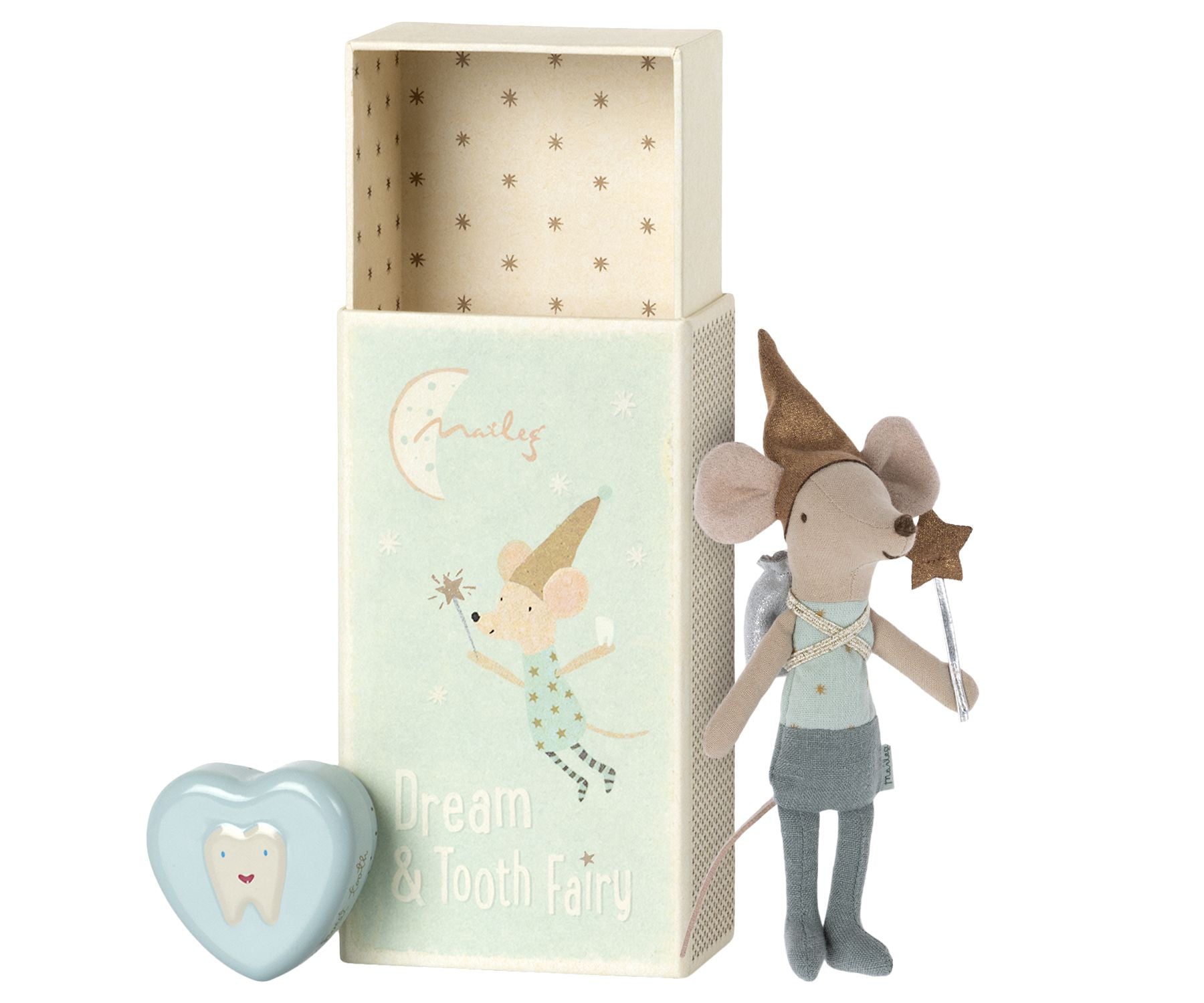 Tooth Fairy Mouse in Blue Matchbox