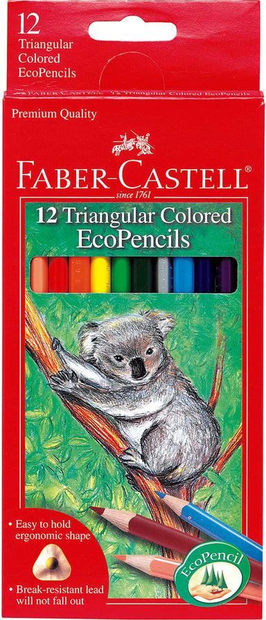 FABER CASTELL 12 ECO HEXAGONAL CASTLE COLORED PENCILS BREAK RESISTANT