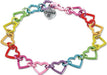 Rainbow Heart Link Bracelet