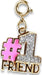 Gold Glitter 1 Friend Charm