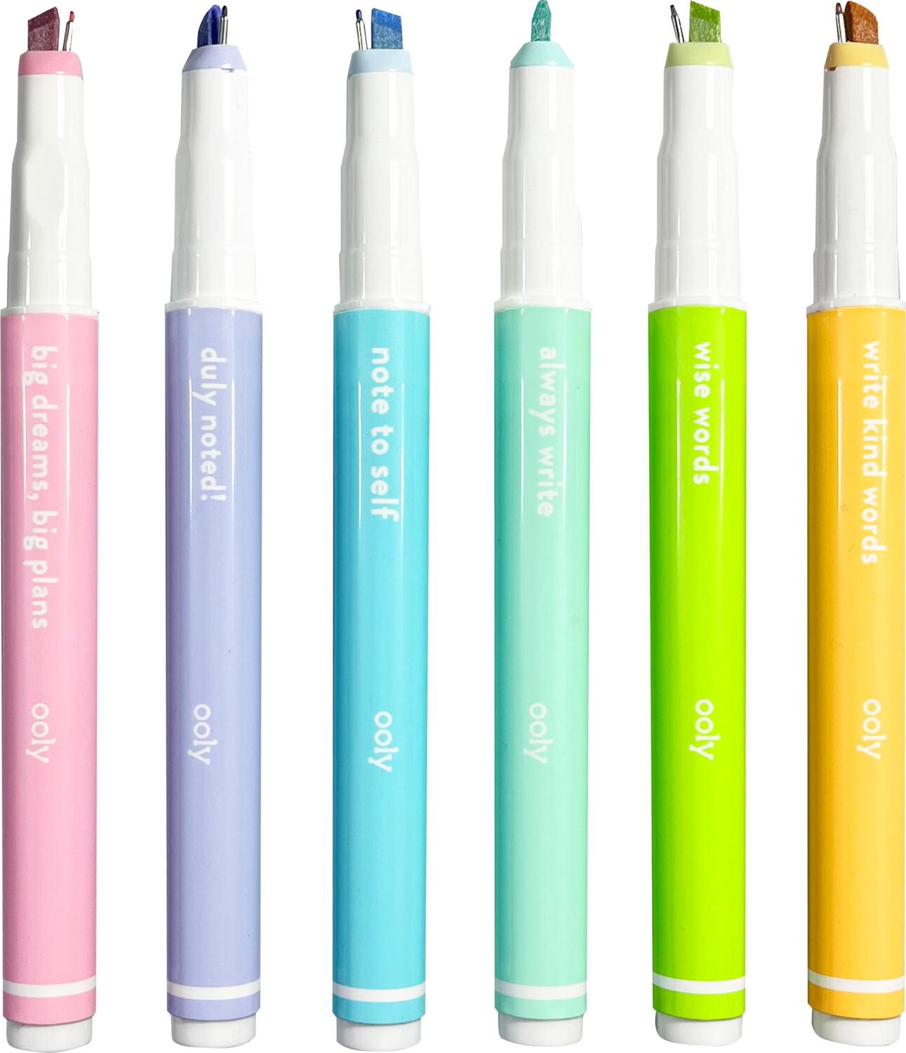 Pens - Set of 6: Noted! Fine tip & Highlighter 2-in-1 - Awesome Brooklyn