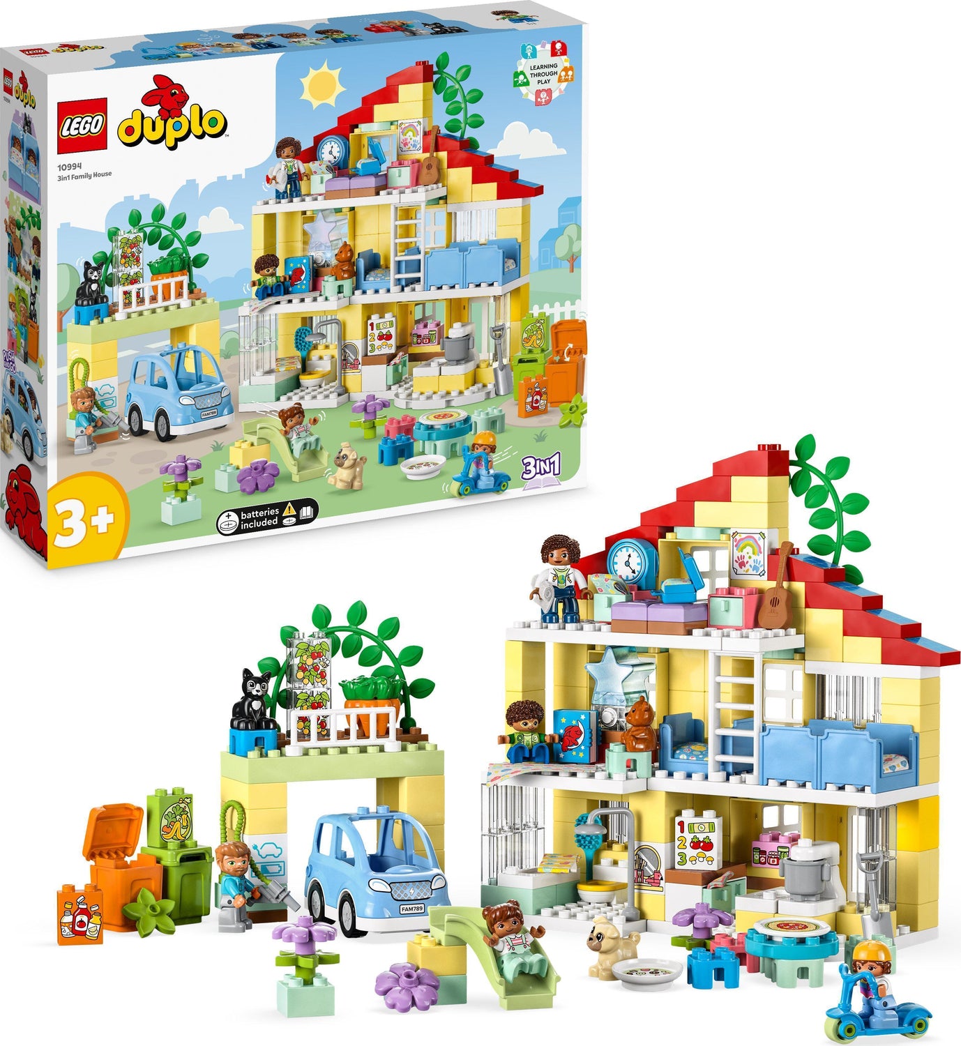 LEGO DUPLO 3 in 1 Family House Set with Toy Car