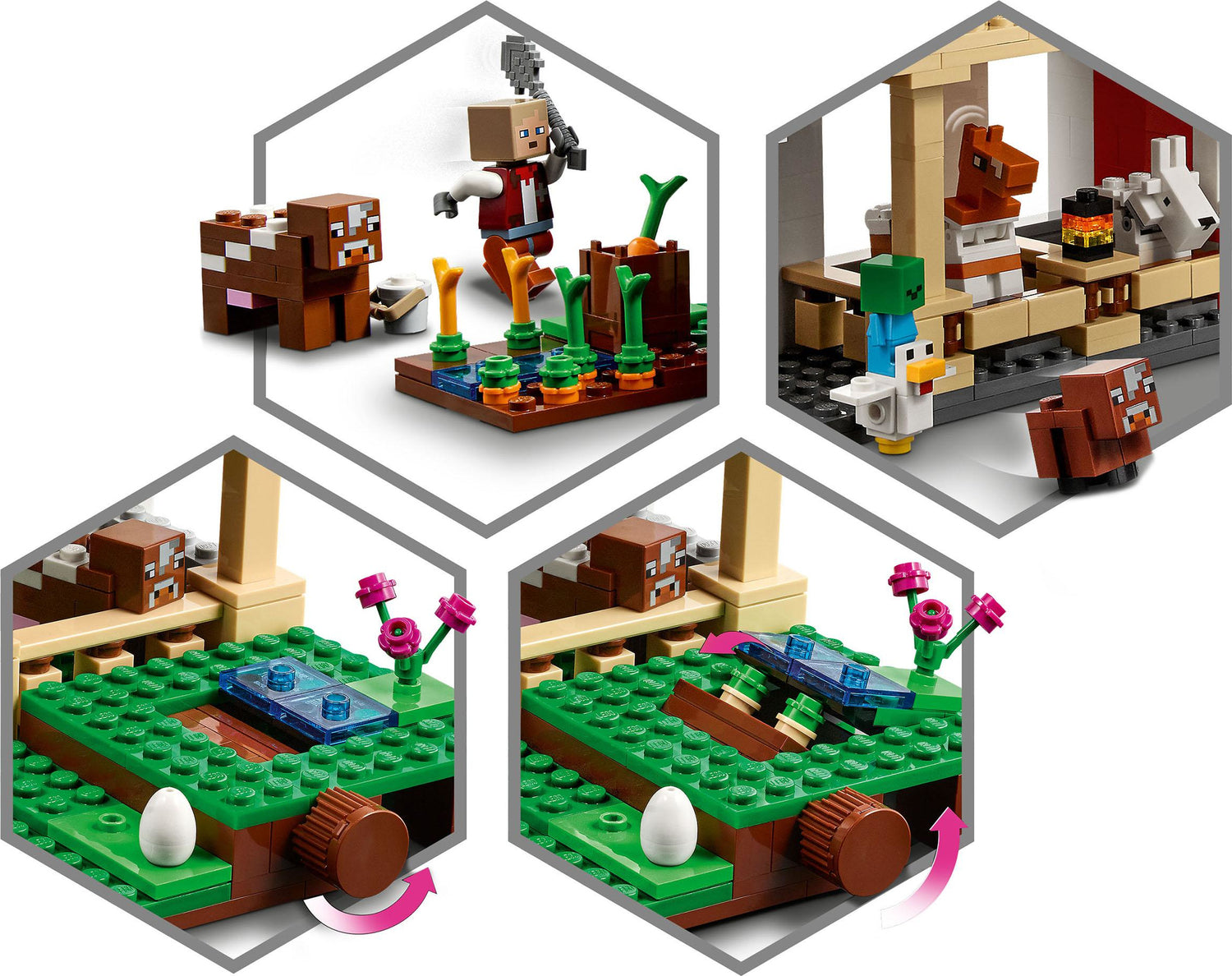 LEGO Minecraft The Red Barn Farm Animals Toy