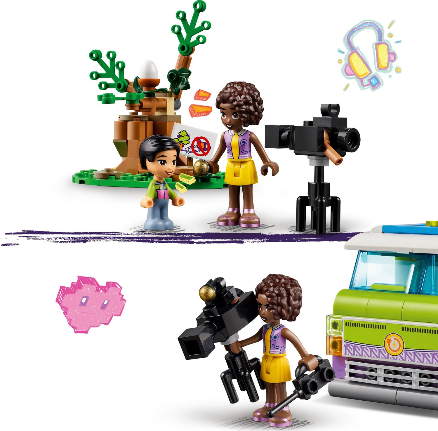 LEGO Friends Newsroom Van Animal Rescue Set