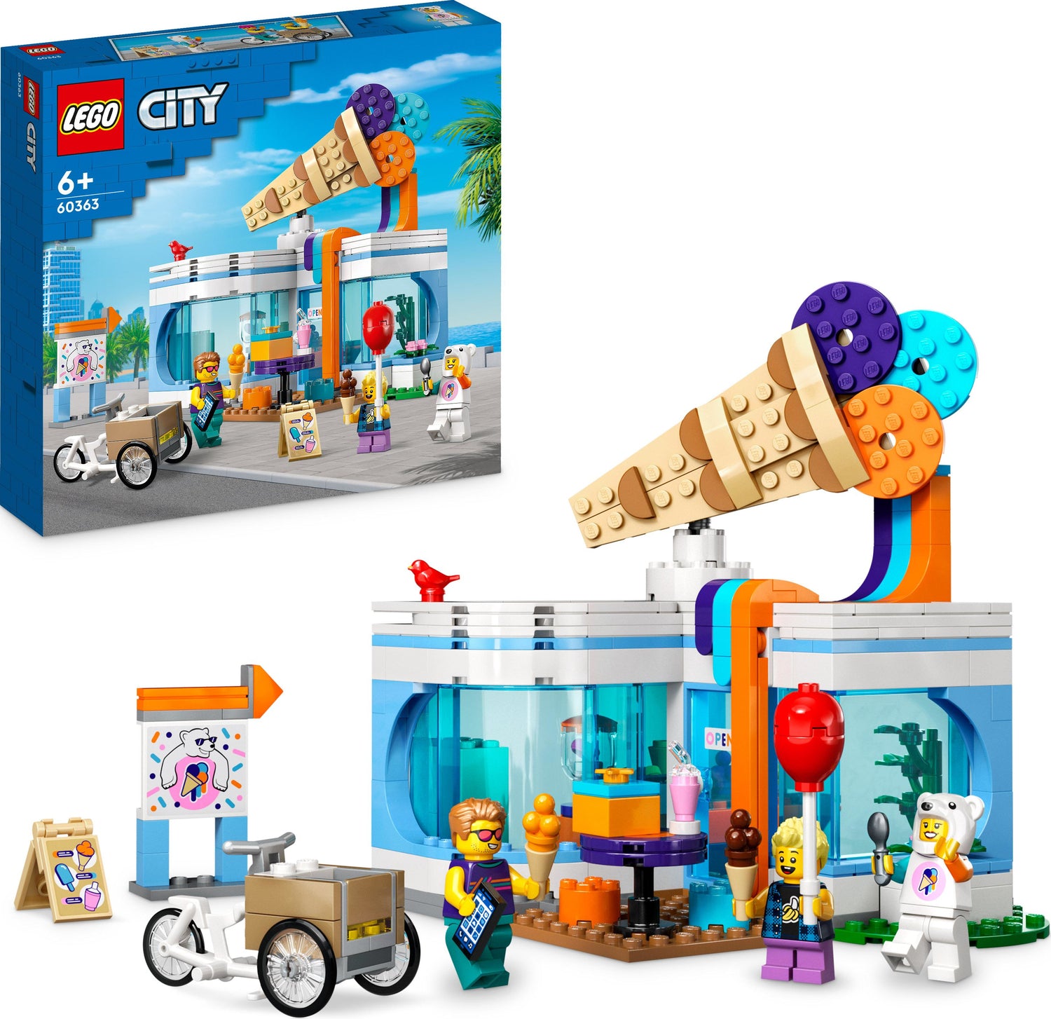 LEGO City Ice-Cream Shop Set with Toy Bike