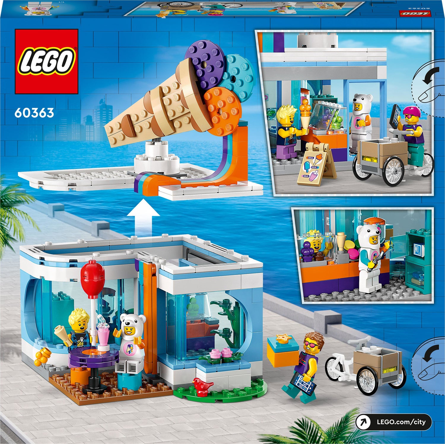 LEGO City Ice-Cream Shop Set with Toy Bike