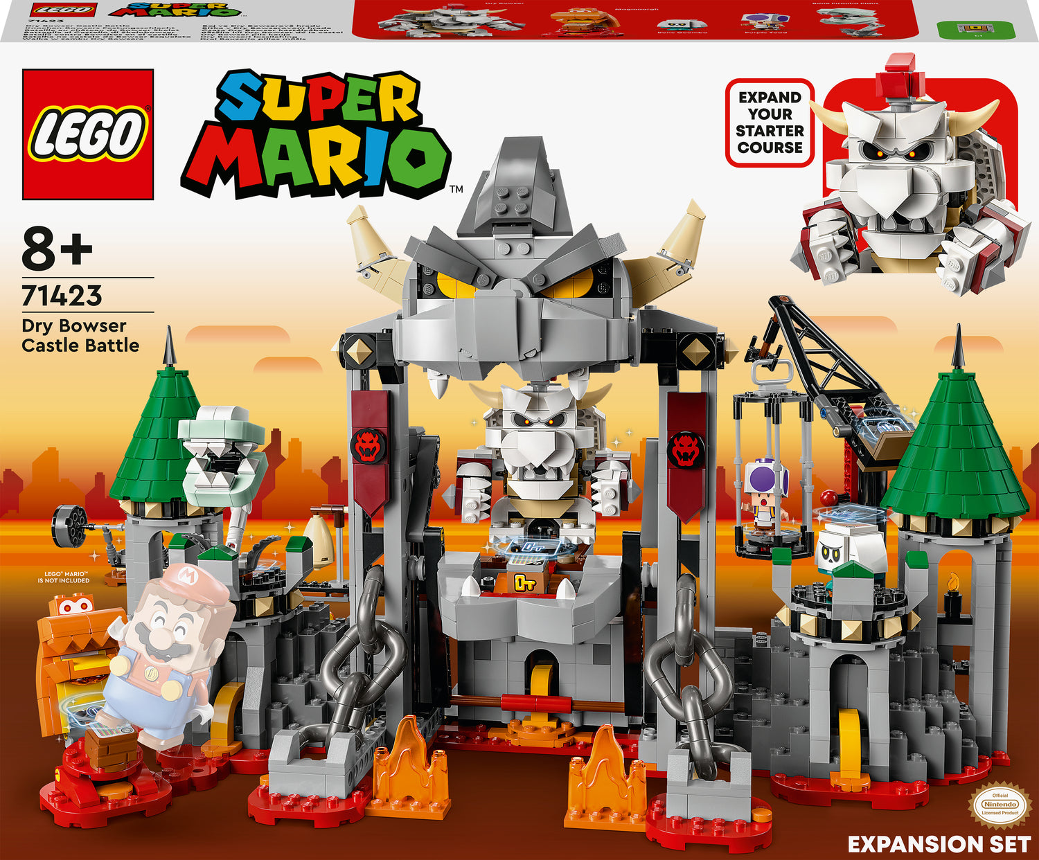 Lego Super Mario Dry Bowser Castle Battle Expansion Set Building