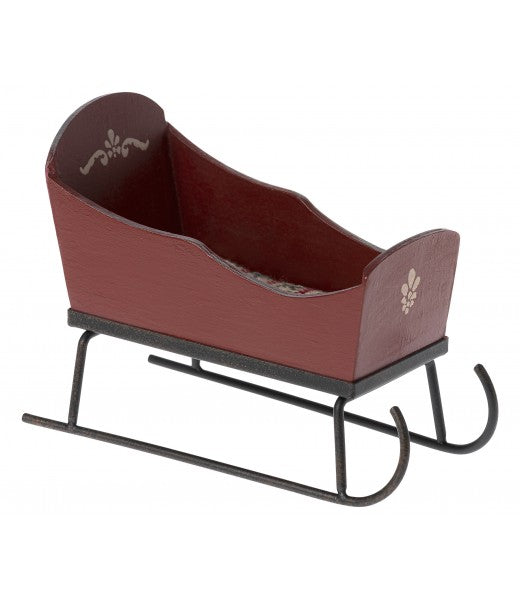 Maileg Small Mouse Sleigh in Red