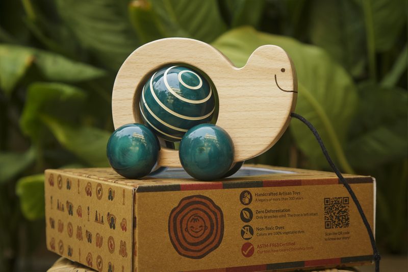 Large Spinning Snail Pull Toy