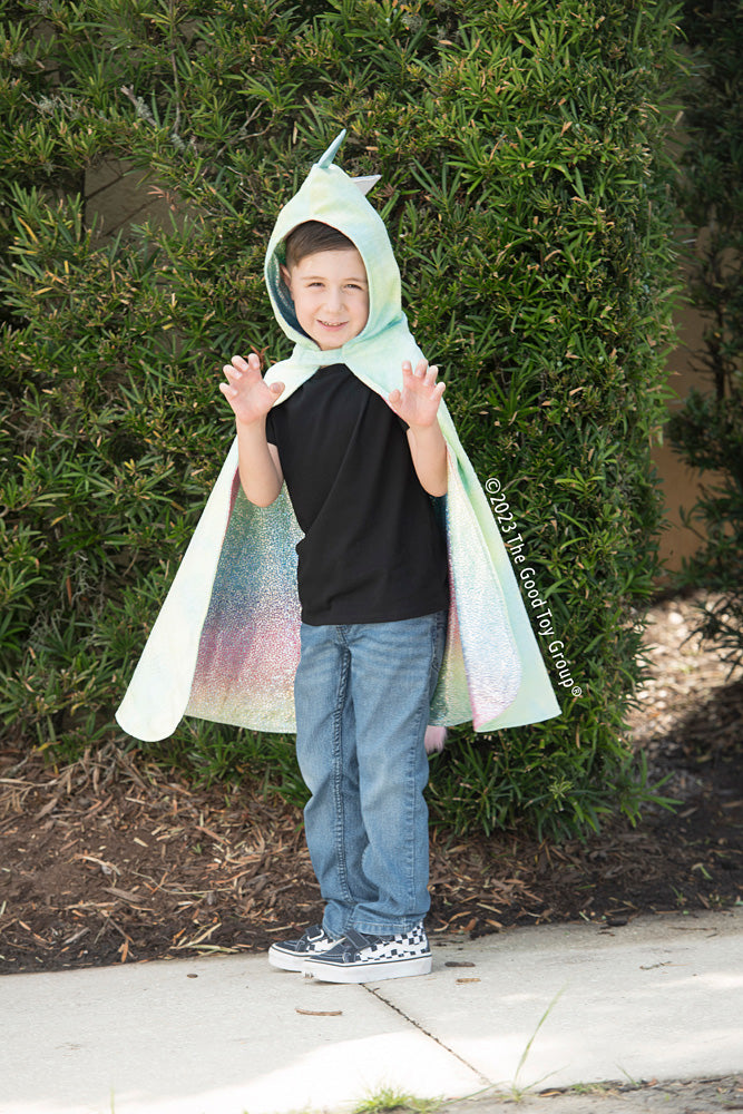 Reversible Rainbow Unicorn Dragon Cape - Size 5/6