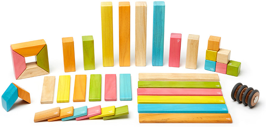 Tegu Tints Magnetic Wooden Blocks 42 Piece Set