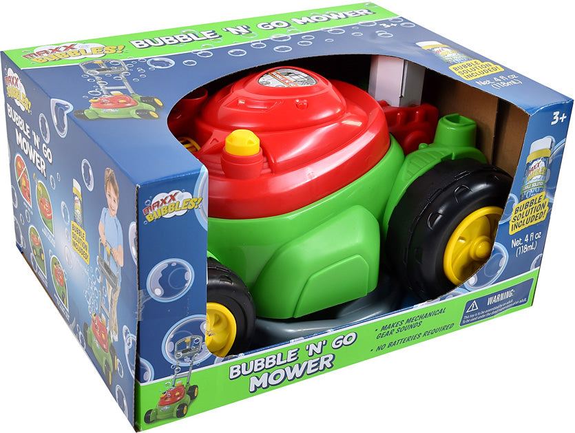 Maxx Bubbles Bubble n Go Mower in Green & Red