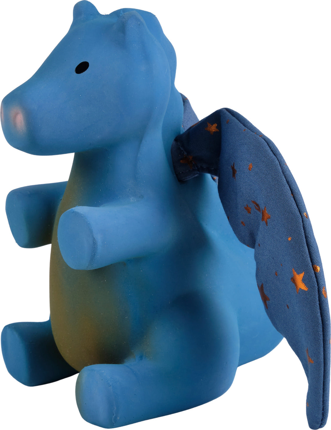 Midnight Dragon Natural Rubber Organic Rattle with Crinkle Wings