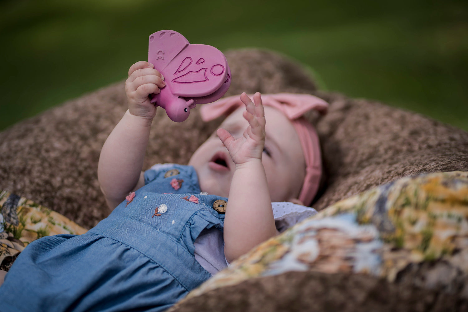 Butterfly Natural Rubber Teether, Rattle & Bath Toy