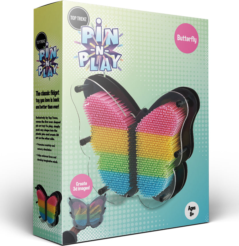 Top Trenz Multicolor Butterfly Pin-N-Play Pin Art Toy