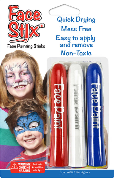 Face Paint Stix  3 Pack, Assorted Colors